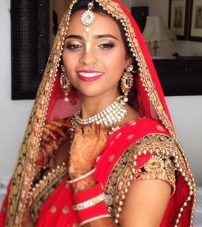 Red dress Indian Bridal Makeup